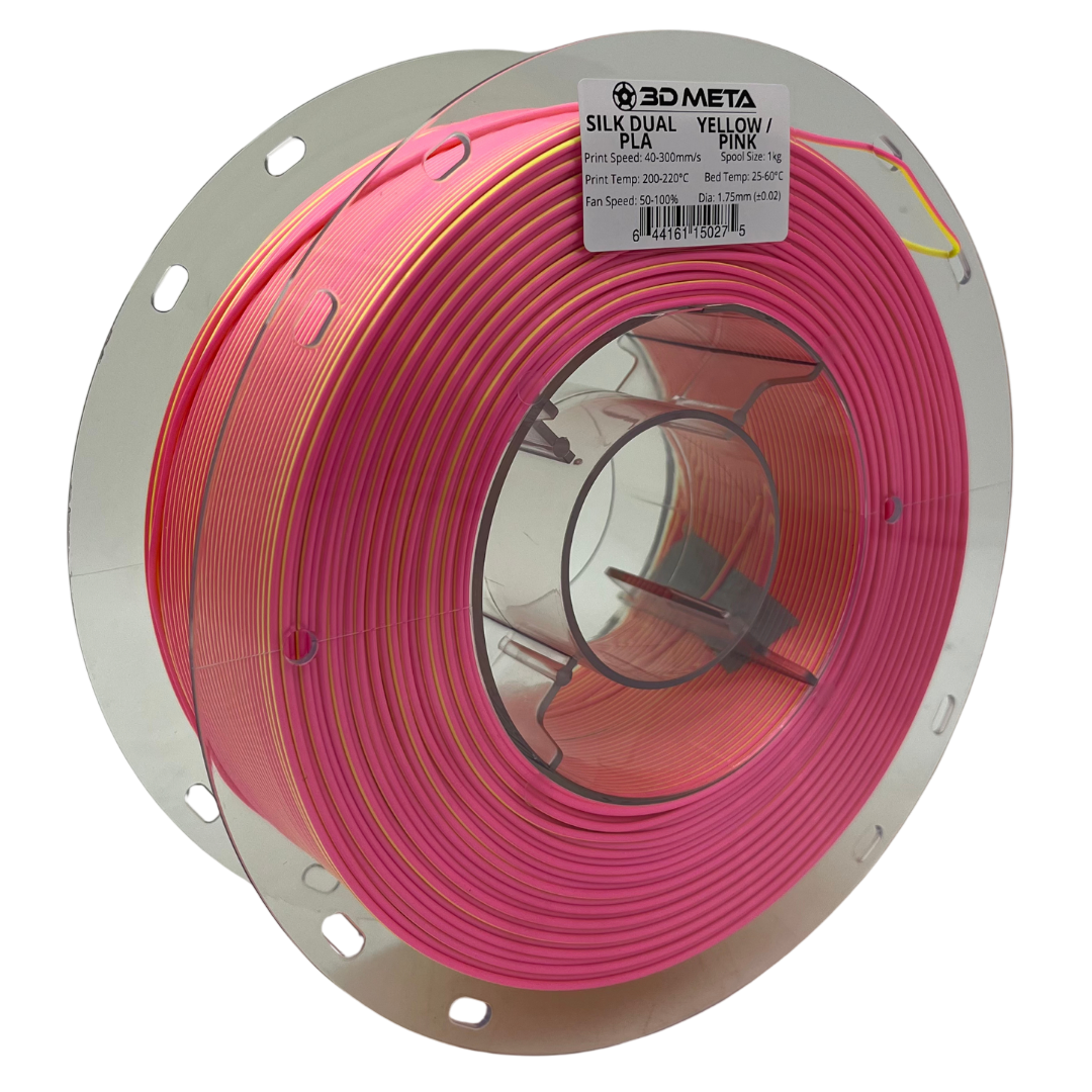 3D Meta Silk Dual PLA Yellow - Pink 1KG Spool M-SILKD-YELL/PINK-1KGX1.75MM