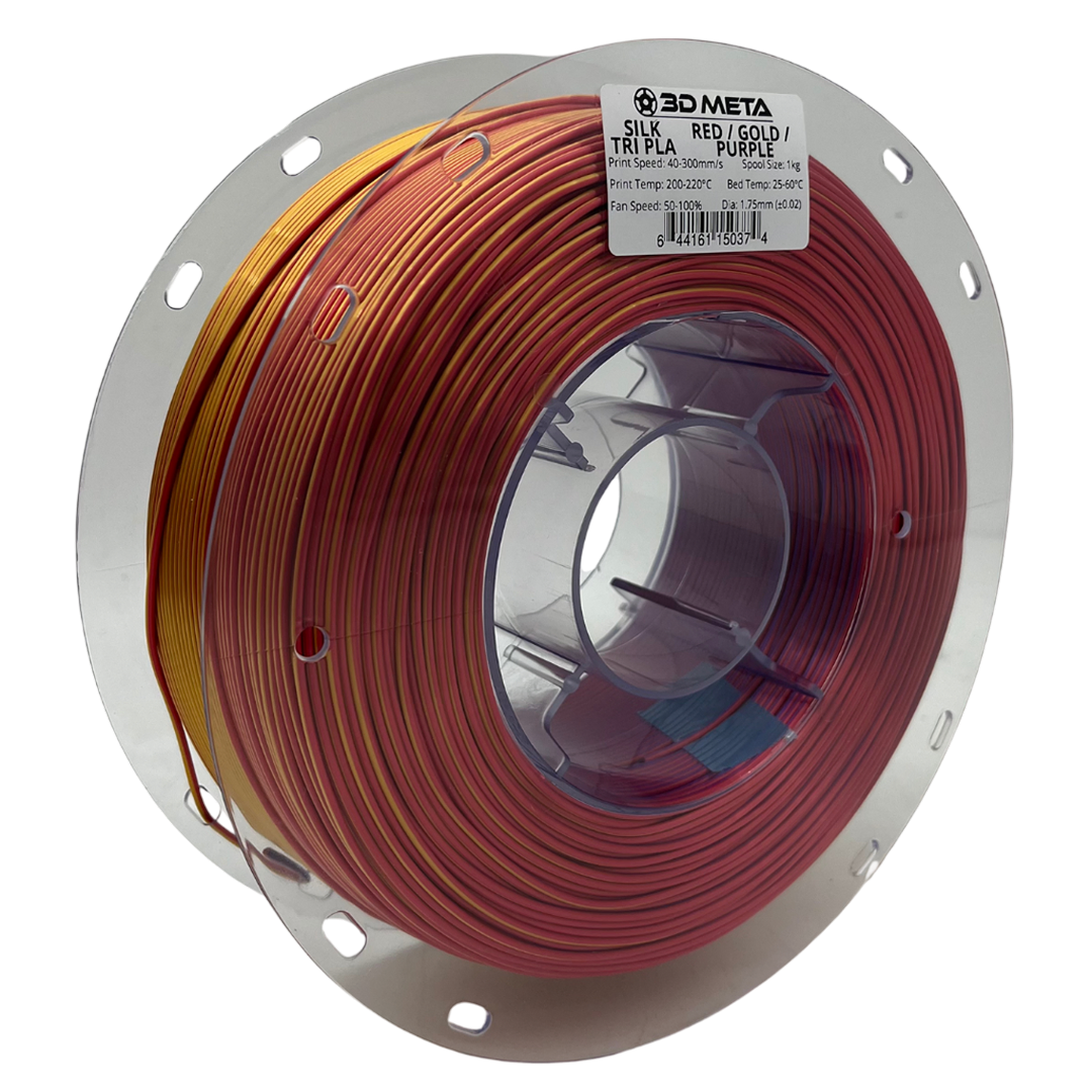 3D Meta Silk Tri PLA Red - Gold - Purple 1KG Spool M-SILKT-RED/GOLD/PURP-1KGX1.75MM