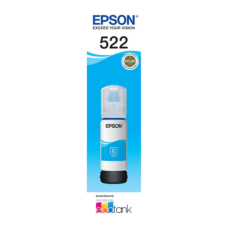 Epson T522 Cyan EcoTank Bottle OEM Epson T522 Cyan EcoTank Bottle OEM