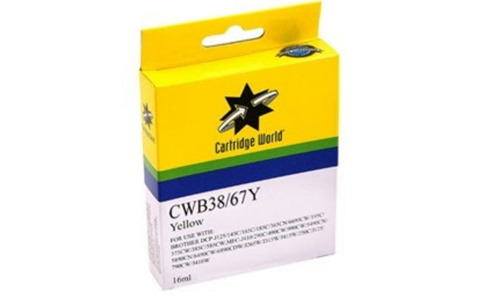 Cartridge World Brother LC-67Y LC-38Y Yellow Ink Cartridge