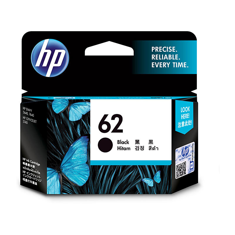 HP #62 Black Ink C2P04AA OEM