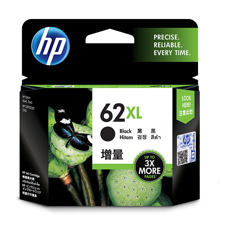 HP #62XL Black Ink C2P05AA OEM