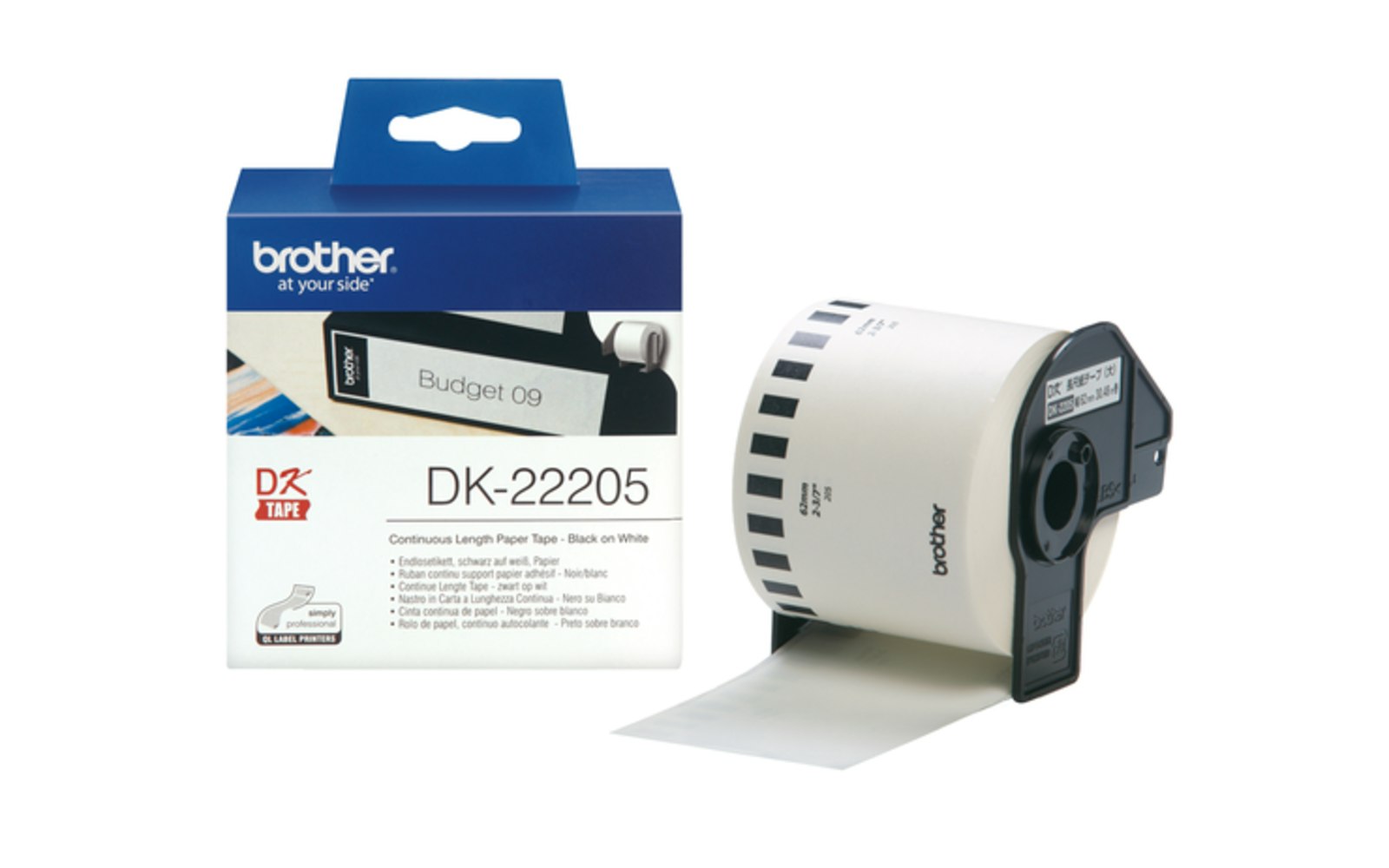 Brother DK22205 White Roll Brother DK22205 White Roll