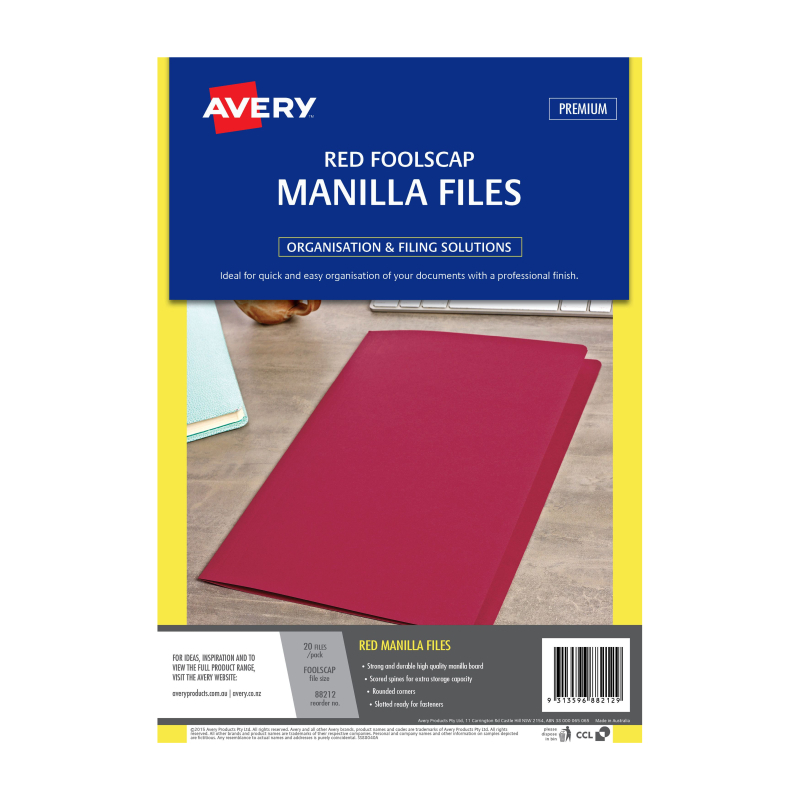 Avery Manilla Folder Red FC Packet of 20 Avery Manilla Folder Red FC Packet of 20