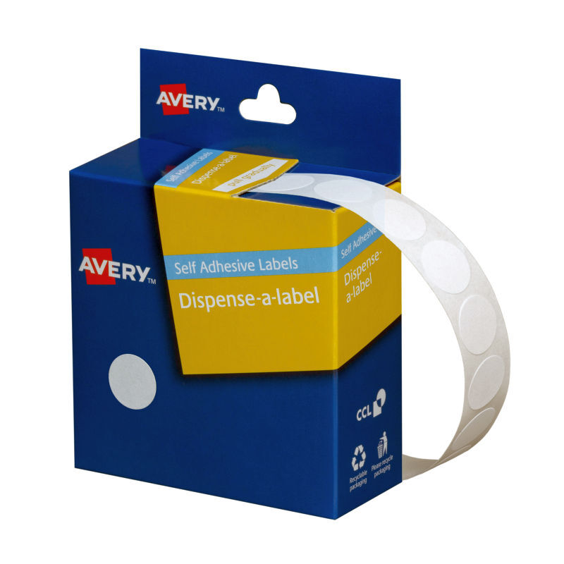 Avery Disp White 14mm Roll of 1200