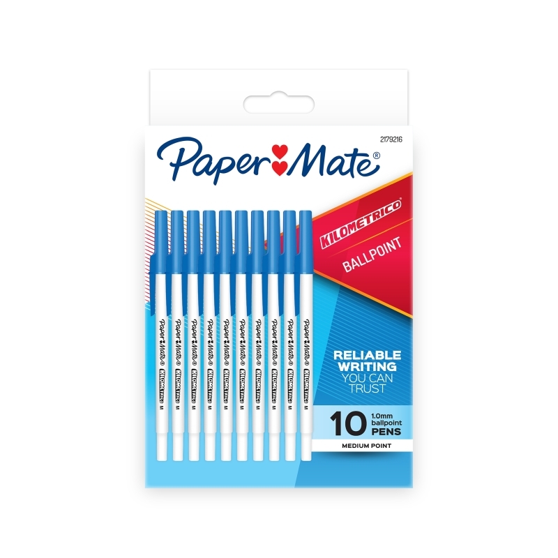 Paper Mate Kilometrico Blu Packet of 10R Box12 Paper Mate Kilometrico Blu Packet of 10R Box12
