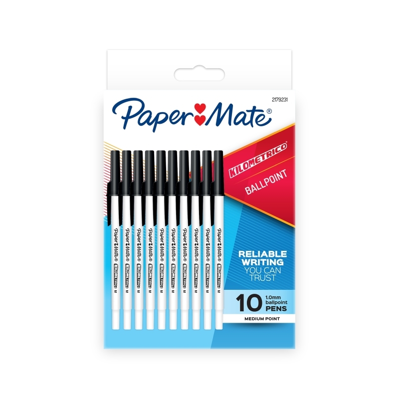 Paper Mate Kilometrico Blk Packet of 10R Box12