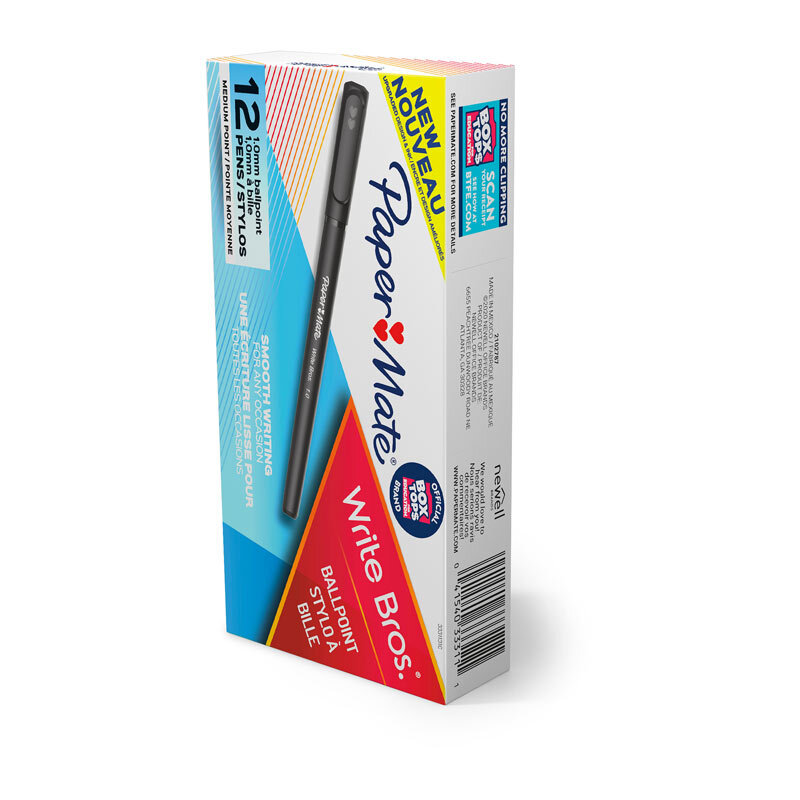 Paper Mate WriteBros 1.0mm BP Blk Packet of 12