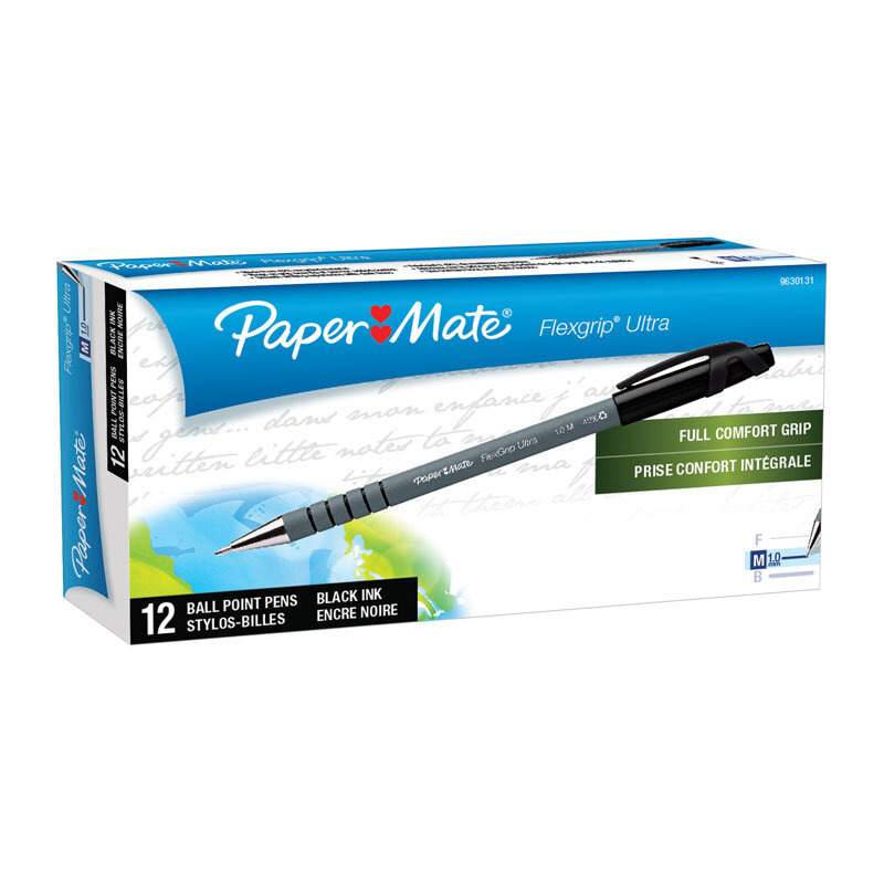 Paper Mate Flex Grip BP 1.0mm Blk Boxes X 12 Paper Mate Flex Grip BP 1.0mm Blk Boxes X 12
