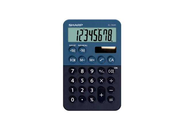 Sharp 8 Digit Pocket Calc Blue
