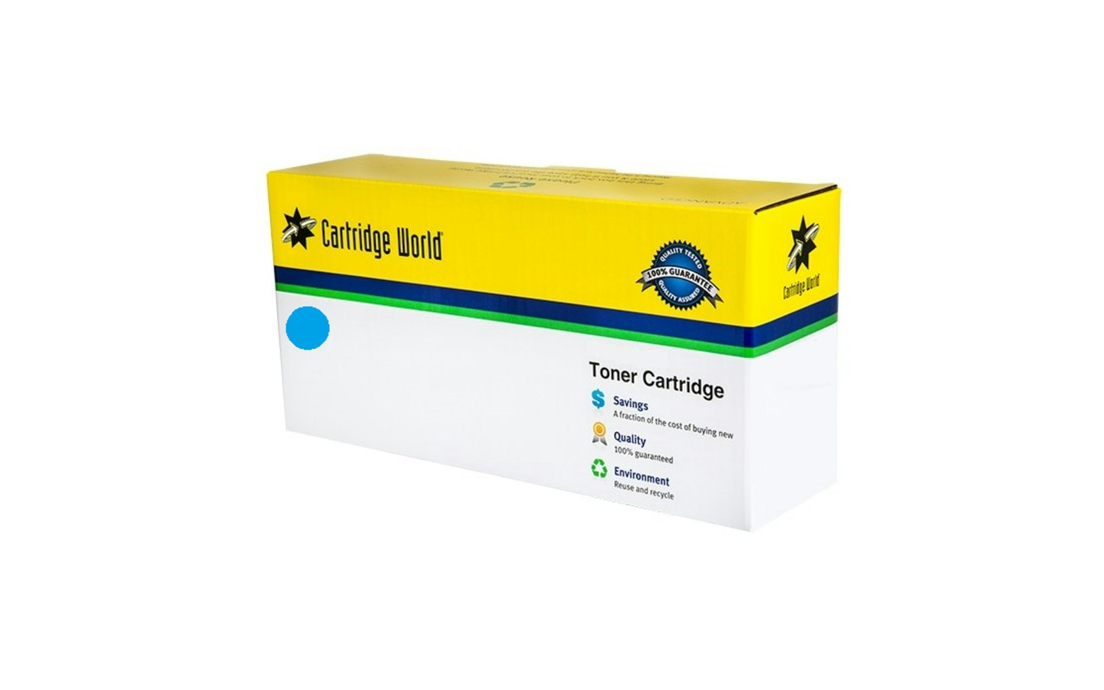Cartridge World Universal HP CF381A 312A / CE411A 305A / CC531A 304A Cyan Toner Cartridge
