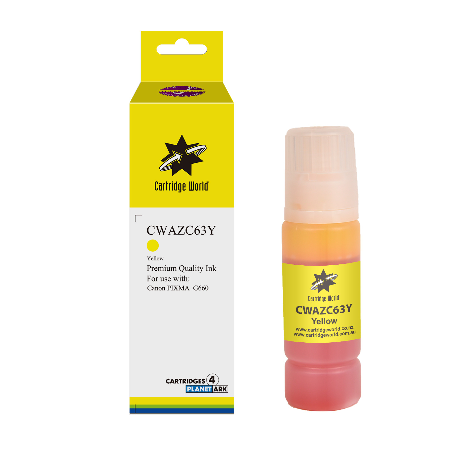 Cartridge World Canon Yellow Inkjet Bottle GI63 Yellow Cartridge World Canon Yellow Inkjet Bottle GI63 Yellow