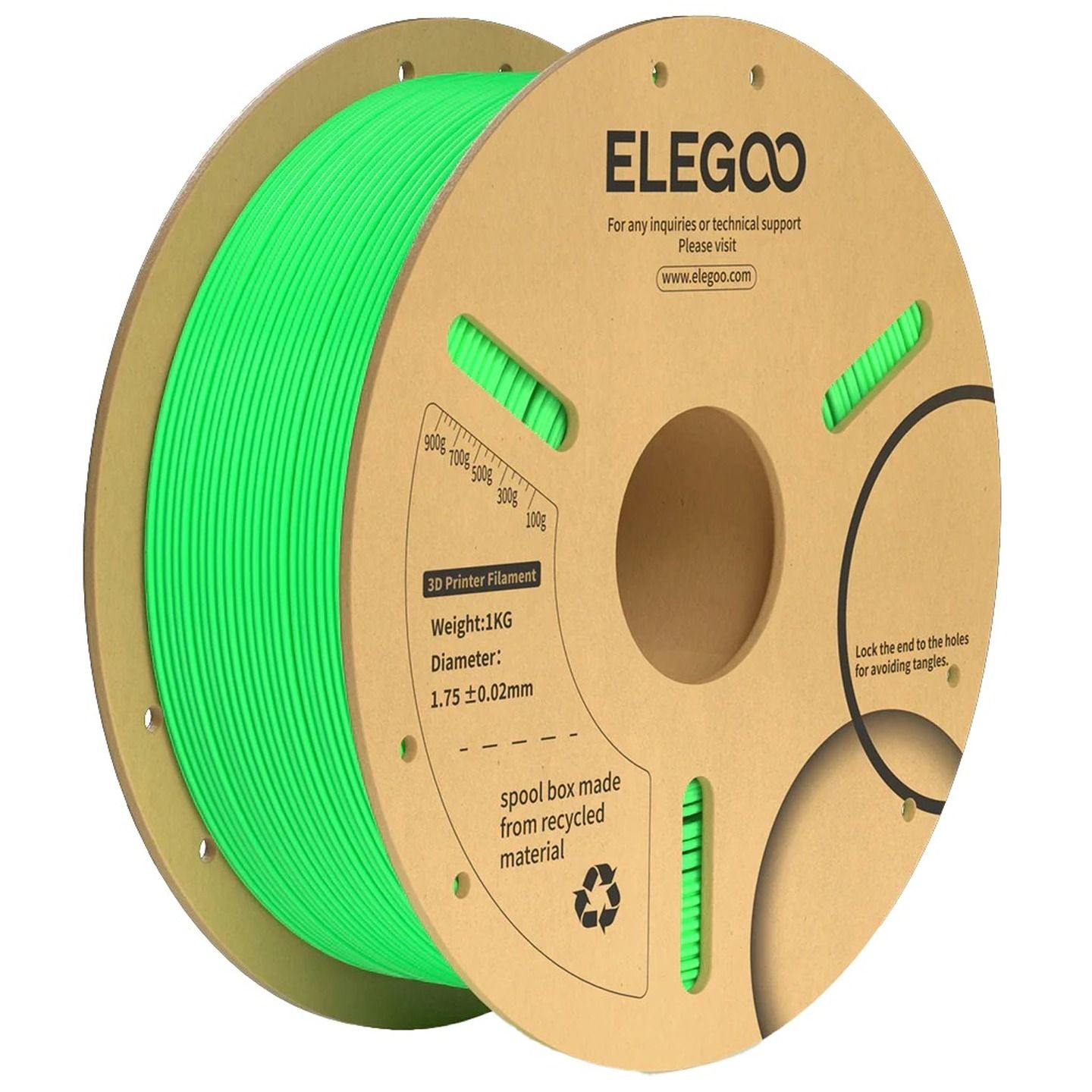 Elegoo PLA Plus Filament Light Green 1.75mm 1kg TL6462