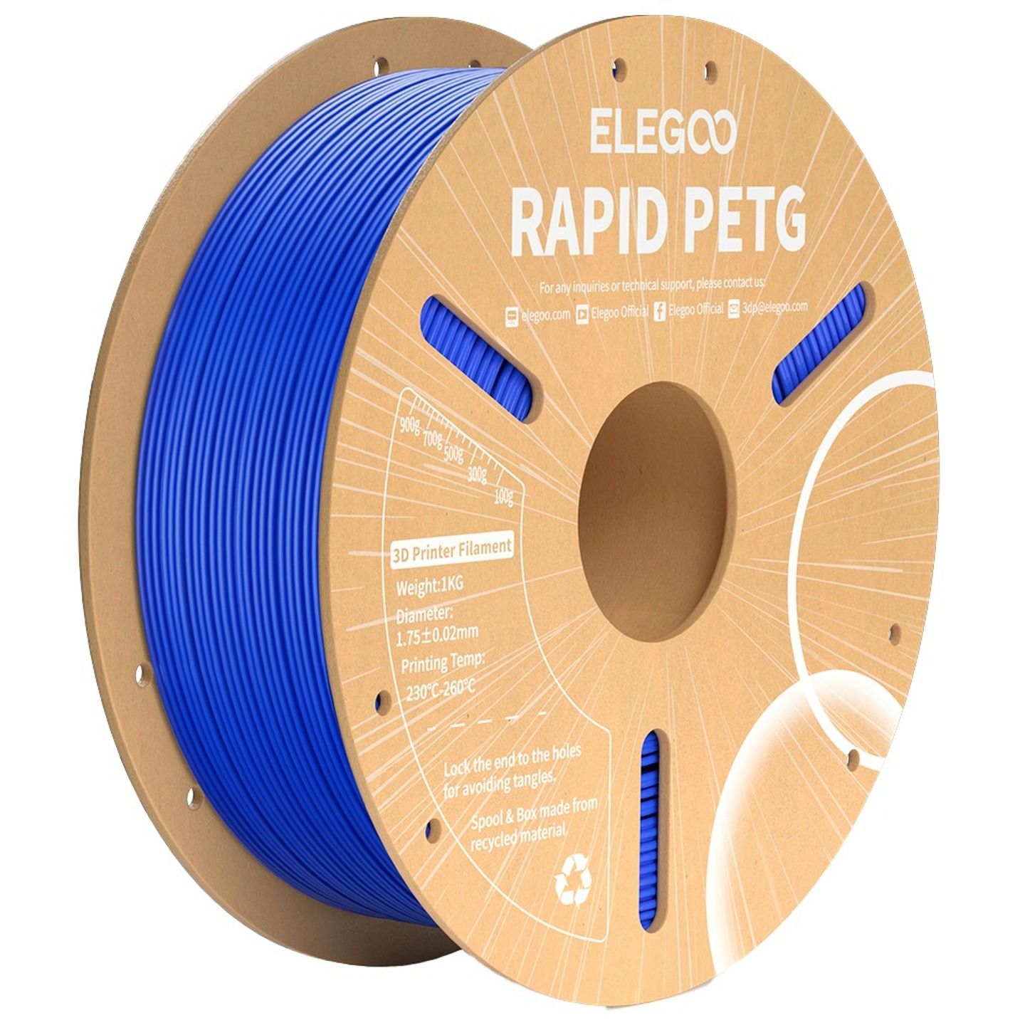 Elegoo Rapid PETG Filament Blue 1.75mm 1kg TL6512