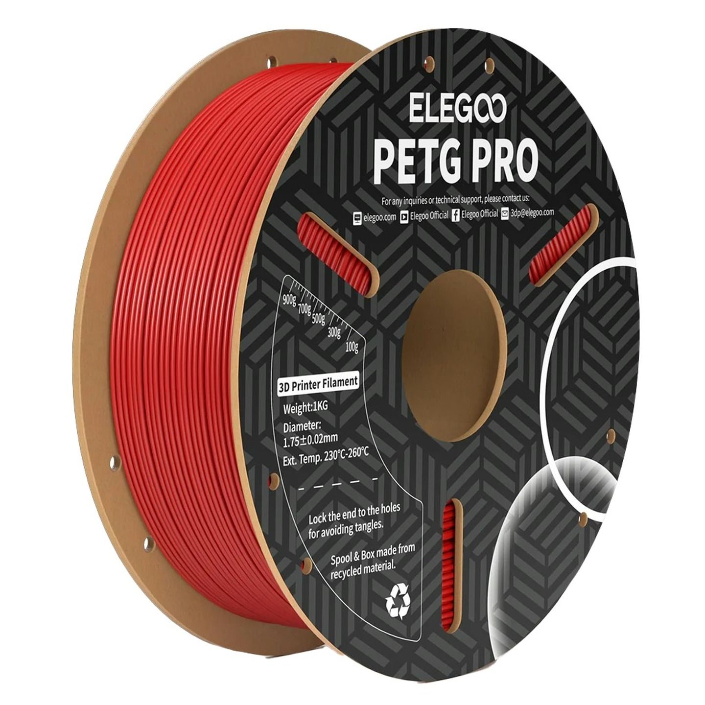 Elegoo PETG Pro Filament Burgundy Red 1.75mm 1kg TL6497