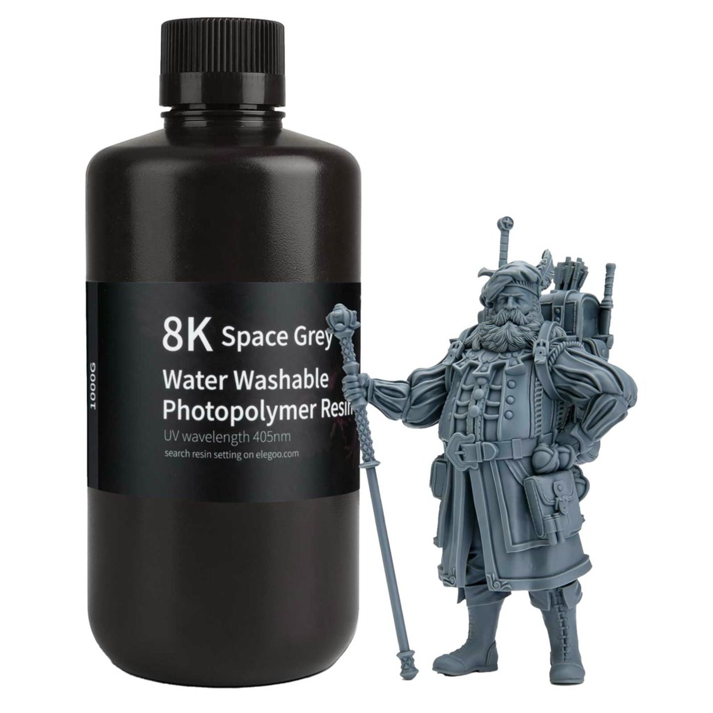 Elegoo 8K Water Washable Resin Space Grey 1KG TL6607