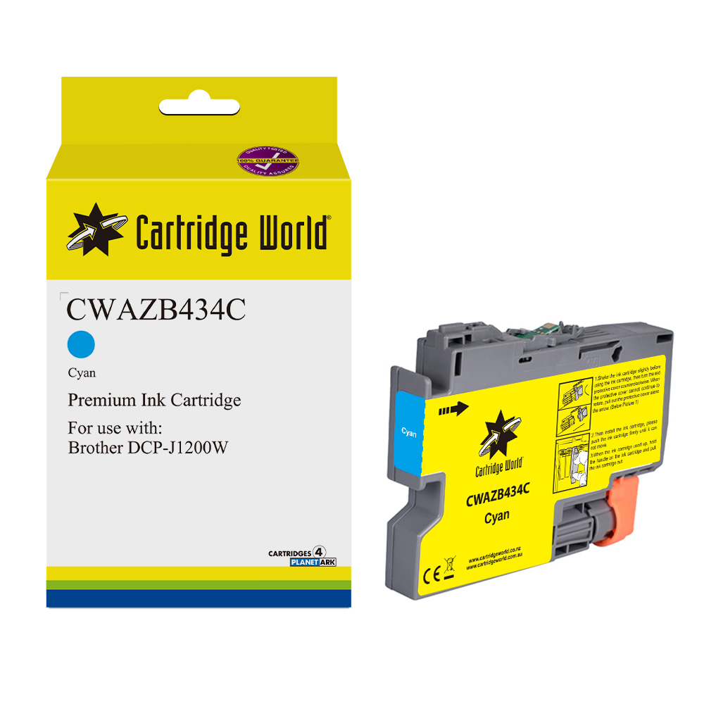 Cartridge World Brother LC434 Cyan Ink Cartridge Cartridge World Brother LC434 Cyan Ink Cartridge