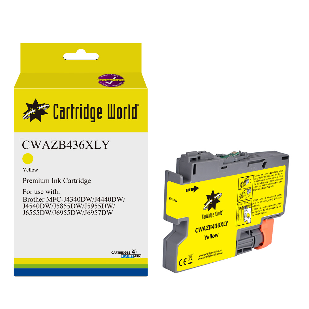 Cartridge World Brother LC436XL Yellow Ink Cartridge Cartridge World Brother LC436XL Yellow Ink Cartridge