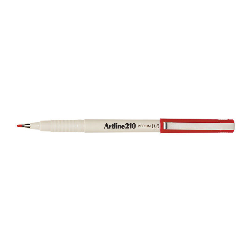 Artline 210 Fineliner Pen 0.6mm Red Box 12