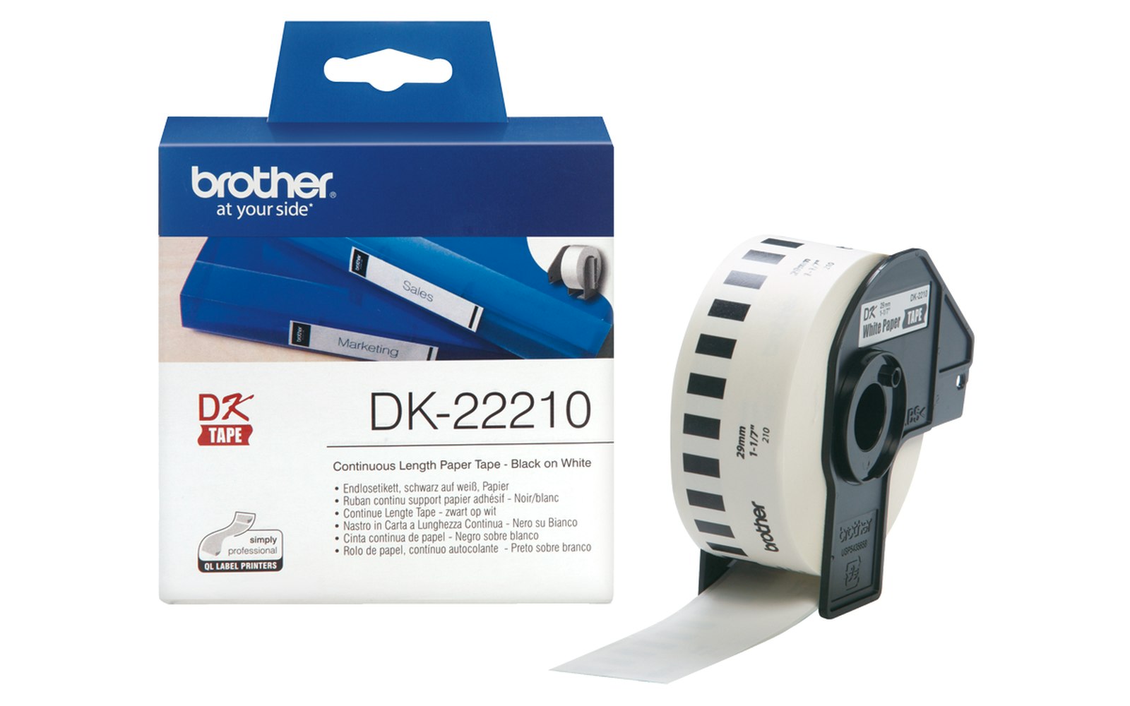 Brother DK22210 White Roll Brother DK22210 White Roll