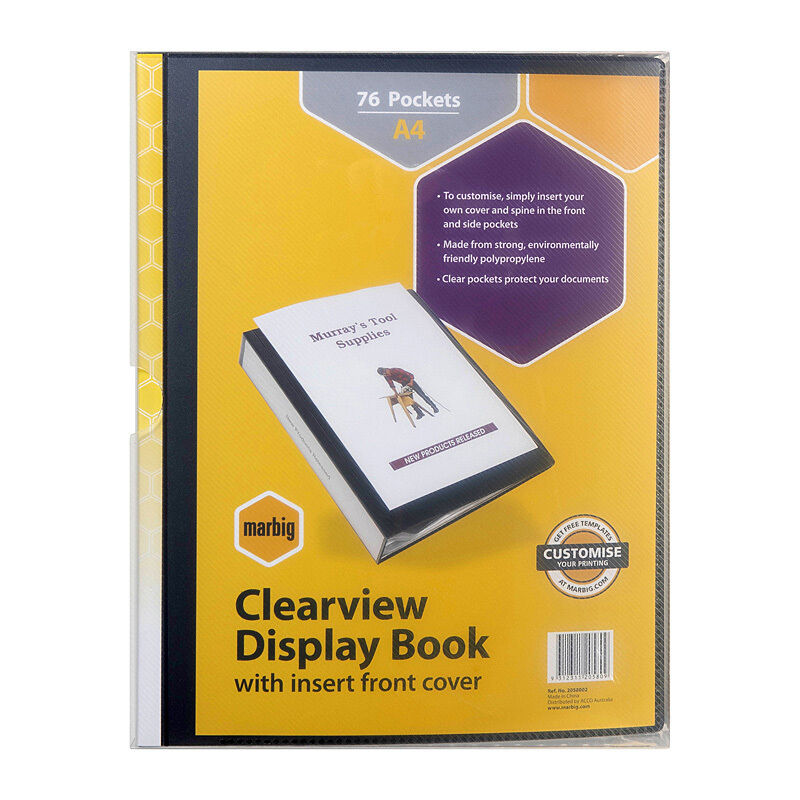Marbig Clearview Non-Refillable D/Book 100 Poc Black