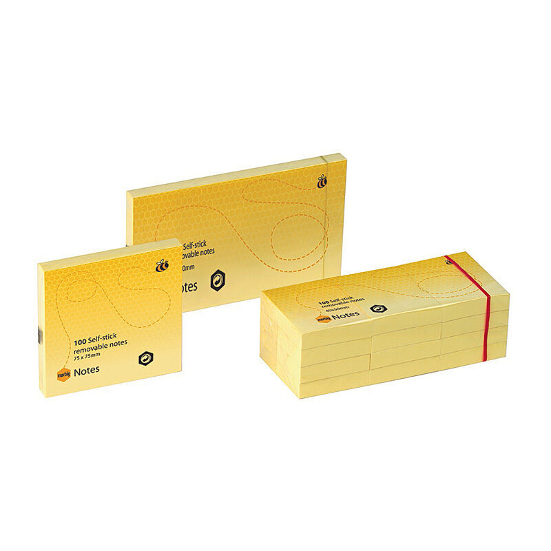 Marbig Notes 75X75mm Yellow Pack  12