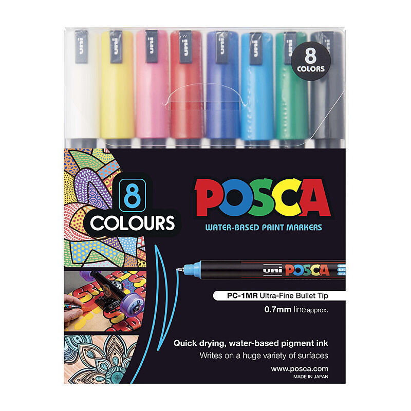 Posca PC-1MR UltraFine Ast Pack 8