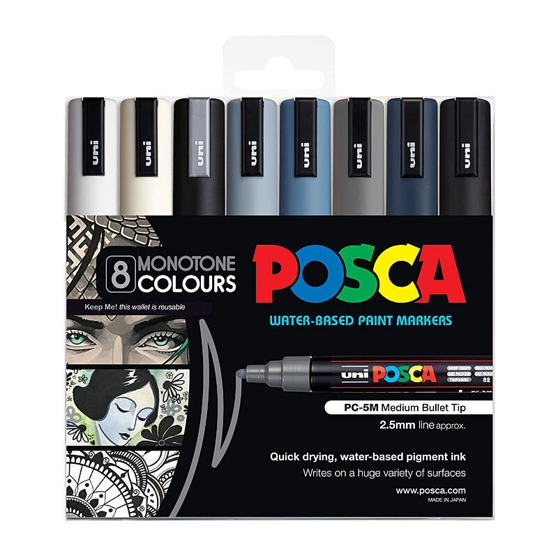 Posca PC-5M Medium Bullet Tip Mono Pack 8