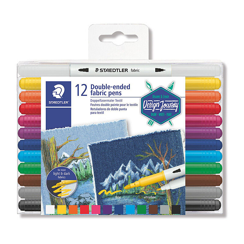 Staedtler Doub Fabric Pen Ast Box 12