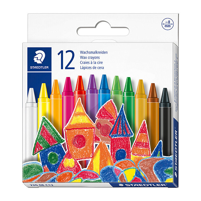 Staedtler Rnd Wax Crayon 8mMedium Box 12