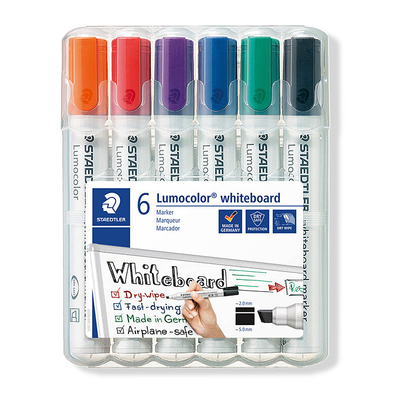 Staedtler White Board Marker 351 Chisel Point Ast Wlt6