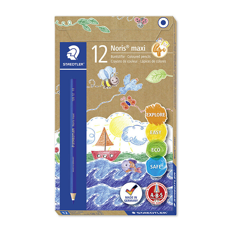 Staedtler Noris Club MAXI Learner Colour Pencil - 12 Pack - Blue