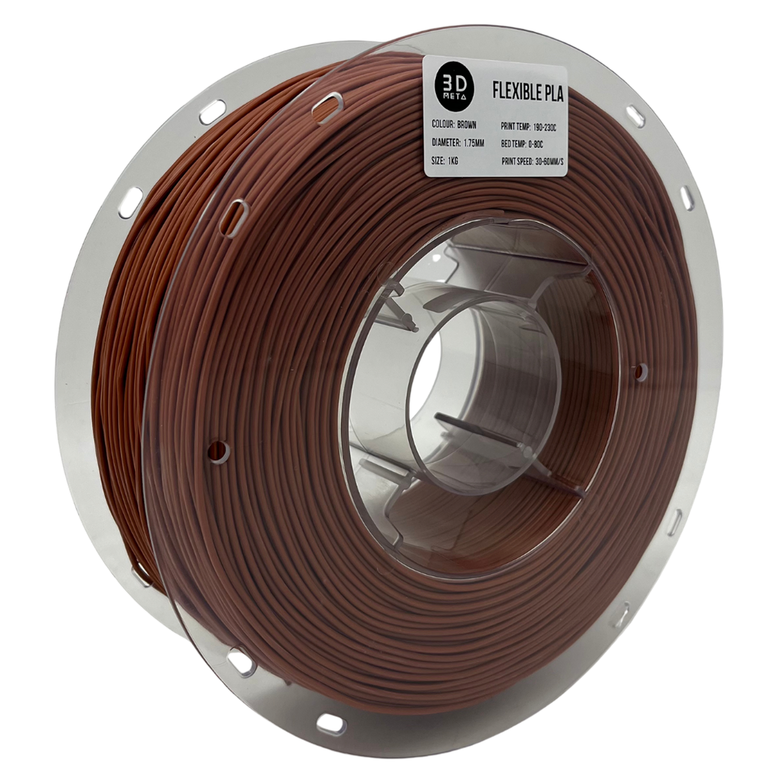 3D Meta Flexible PLA Brown 1KG Spool M-FLEX-BRO-1KGX1.75MM