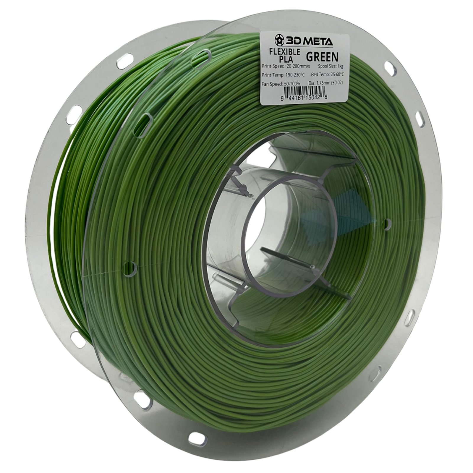3D Meta Flexible PLA Green 1KG Spool M-FLEX-GRE-1KGX1.75MM