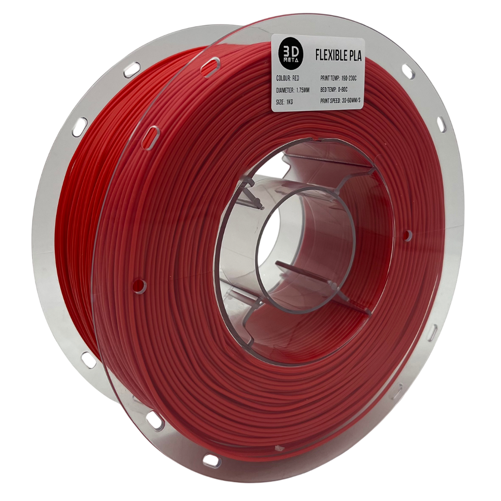 3D Meta Flexible PLA Red 1KG Spool M-FLEX-RED-1KGX1.75MM