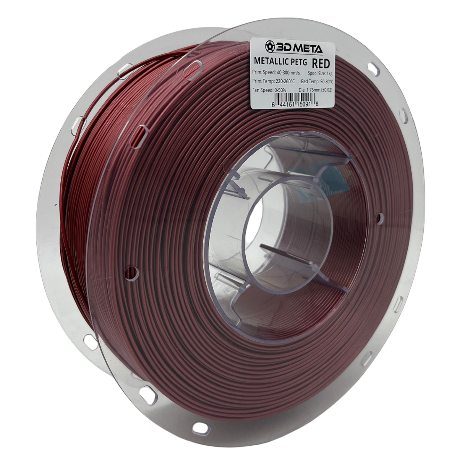 3D Meta Metallic PETG Red 1KG Spool M-MPETG-RED-1KGX1.75MM