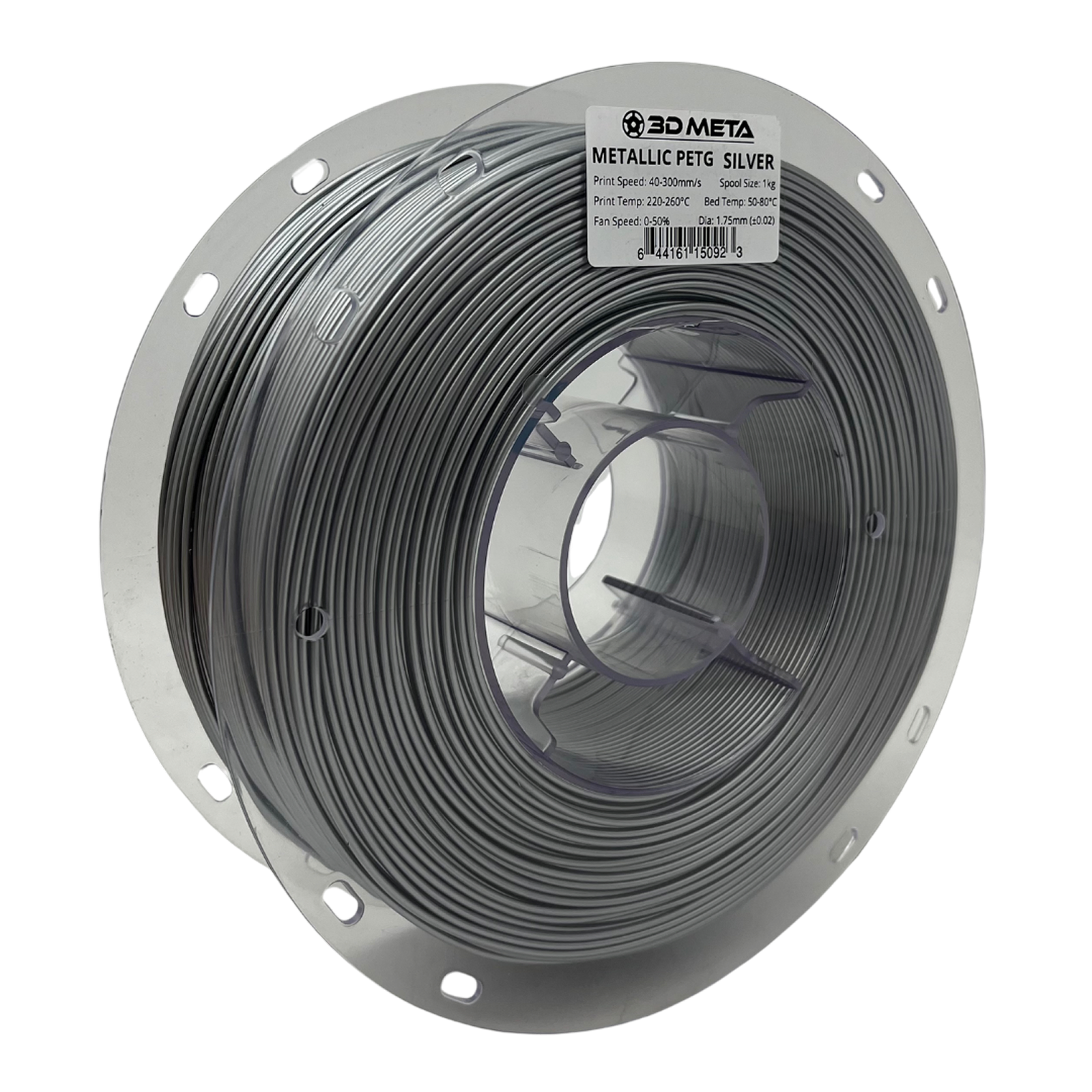 3D Meta Metallic PETG Silver 1KG Spool M-MPETG-SIL-1KGX1.75MM
