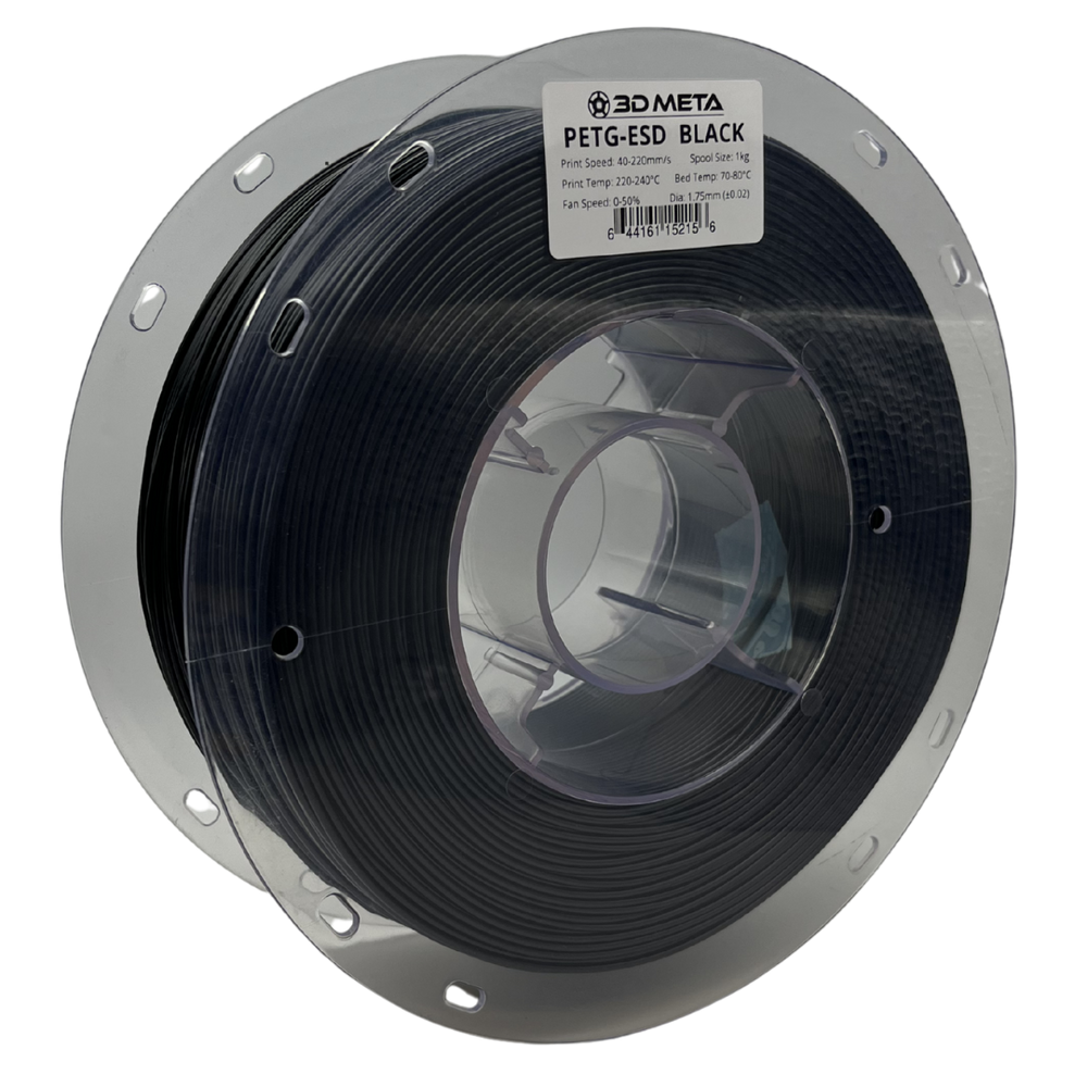 3D Meta PETG-ESD Black 1KG Spool M-PETGESD-BLA-1KGX1.75MM