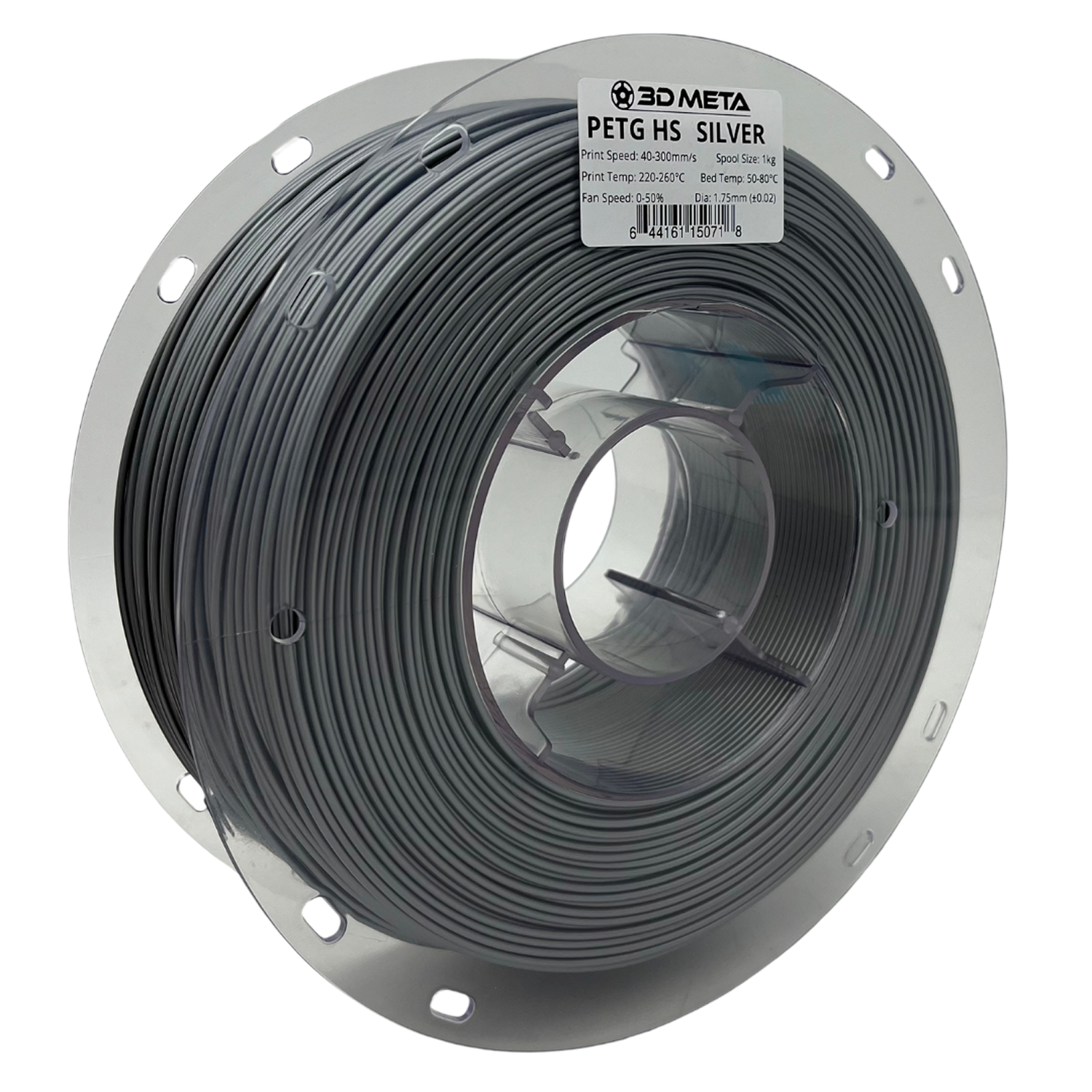 3D Meta PETG HS Silver 1KG Spool M-PETGHS-SIL-1KGX1.75MM