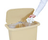 DETECTO Waste Mate Plastic Waste Receptacle, 13 Gallon, Beige