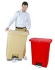 DETECTO Waste Mate Plastic Waste Receptacle, 18 Gallon, Beige