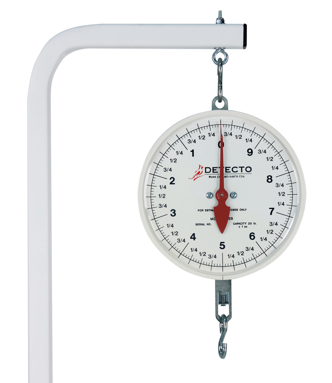 Detecto Hanging Dial Scale, 20 lb., Hook MCS-20H
