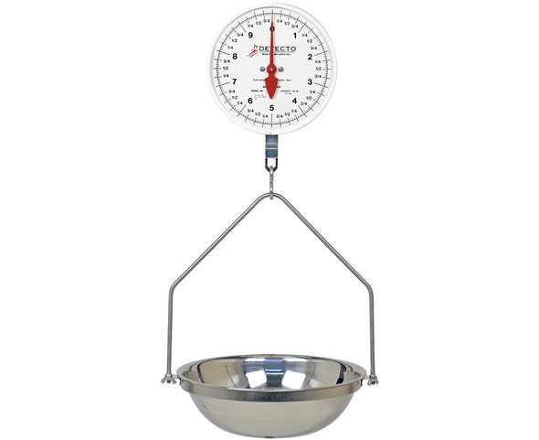 Detecto, MCS-40F, Hanging Dial Scale with Fish Pan, 40 lb x 2 oz