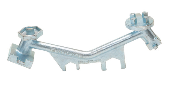 Vestil BNW-I-W Polished Zinc Cast Steel Drum Bung Nut Wrench with Angled Handles, 12" Length