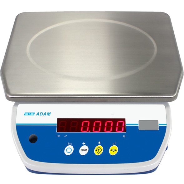 Adam Aqua Washdown Scale ABW 32, 70 lb x 0.01 lb, IP67, Checkweighing, Counting, Rechargeable Battery