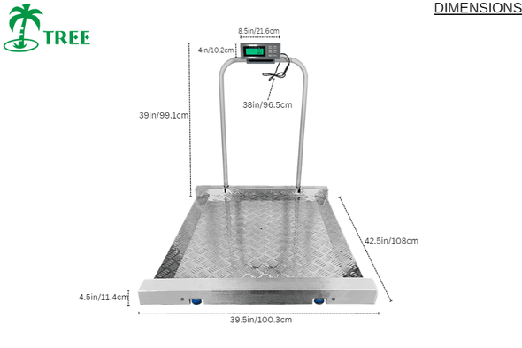 LW Measurements, LWC1000, Digital Wheel Chair Scale, 1000 lb x 0.2 lb
