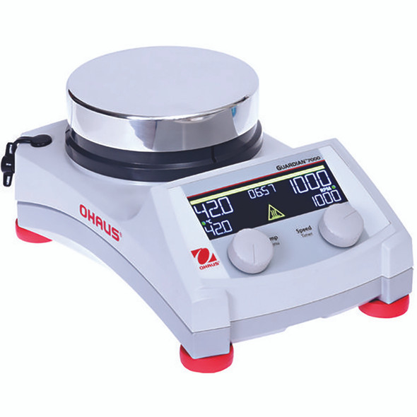 OHAUS Guardian 7000 Aluminum Hotplate Stirrer e-G71HSRDM, 5.3 In Plate, 20L Capacity, USB Port, Timer, 120V 8.3A
