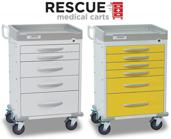 Cardinal Scales RC333333336PED DETECTO Rescue Series Pediatric Medical Cart, 9 multicolor drawers, NEW