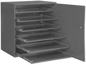Durham 321B-95-DR, Slide Rack for 6 Large Compartment Boxes w/Locking doors