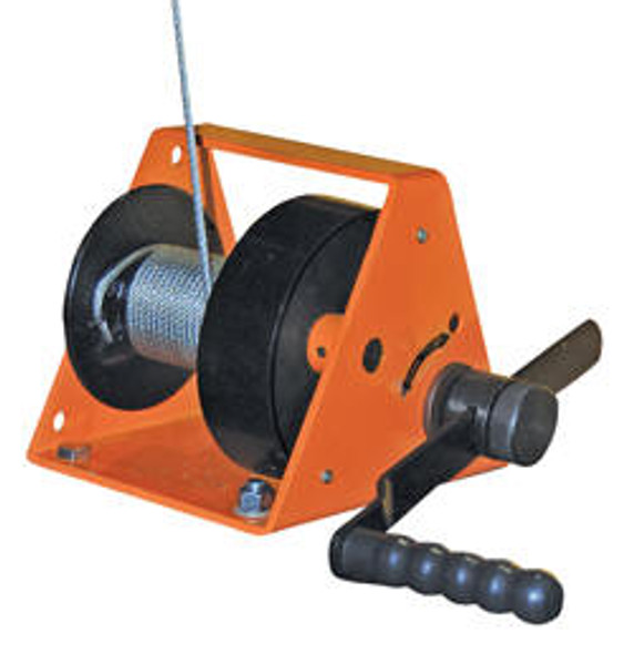 Vestil HWG-600 Manual Hand Winch with Horizontal Handle, 600 lbs Cap, 3/16" Wire Rope, 9-1/2" L x 7-7/8" W x 7-7/8" H Vestil HWG-600 Manual Hand Winch with Horizontal Handle, 600 lbs Cap, 3/16" Wire Rope, 9-1/2" L x 7-7/8" W x 7-7/8" H
